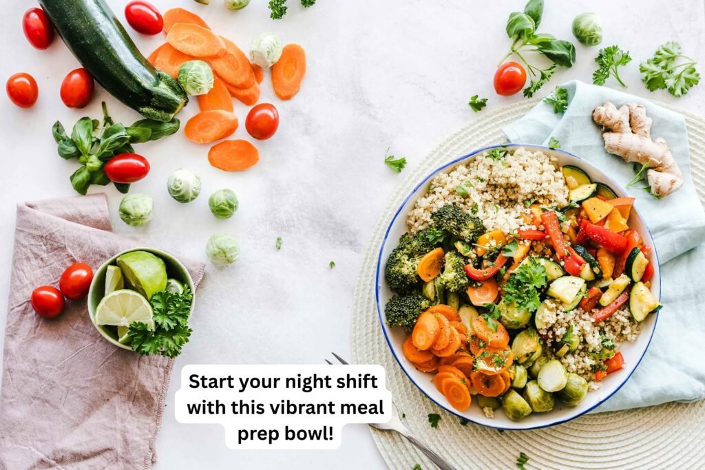 Healthy meal prep for night shift workers 2025 with quinoa and veggies